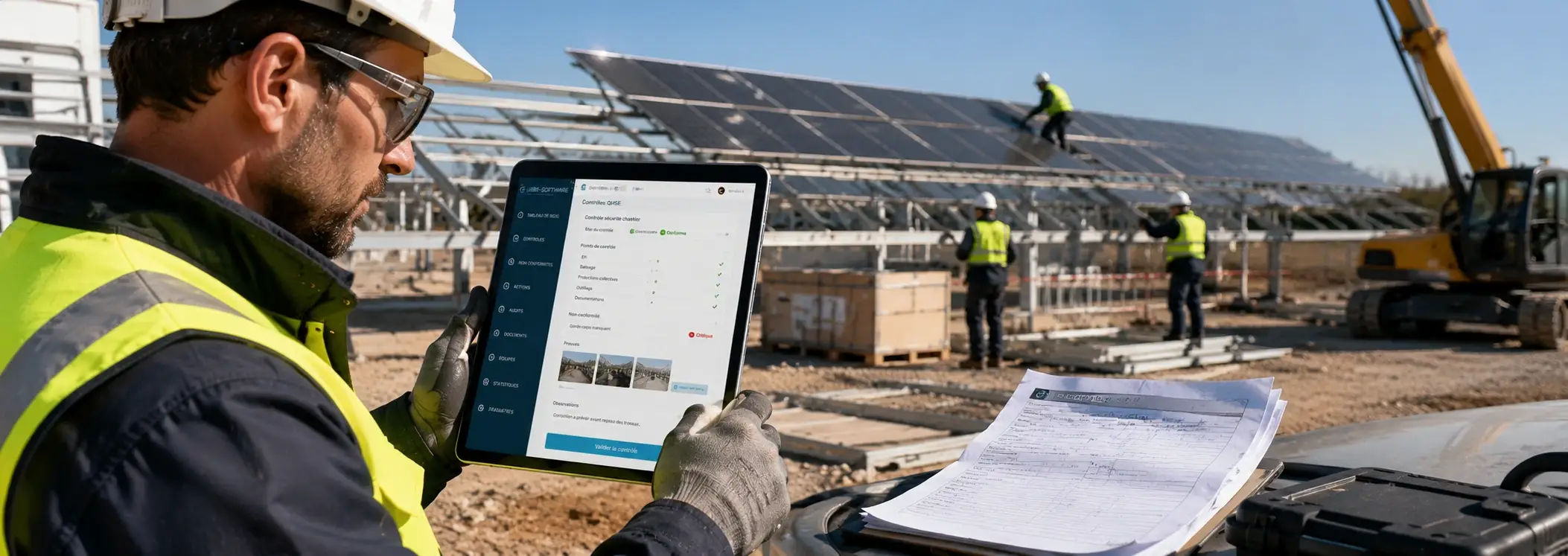 QHSE site software for tracking checks and non-conformities on energy projects