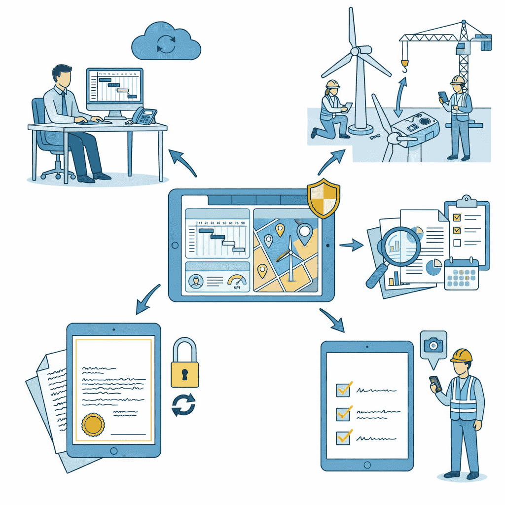 Wind farm site tracking software — UBIX-SOFTWARE